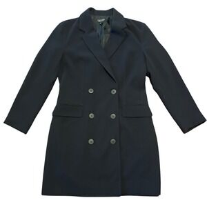 Topshop Womens Double-Breasted Navy‎ Blazer Coat  US 8